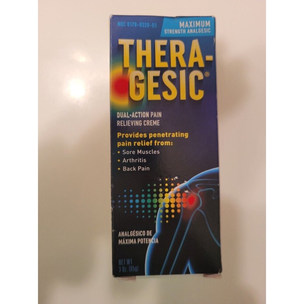 Thera-Gesic Dual-Action Pain Relieving Creme Maximum Strength 3oz  Exp 8/26